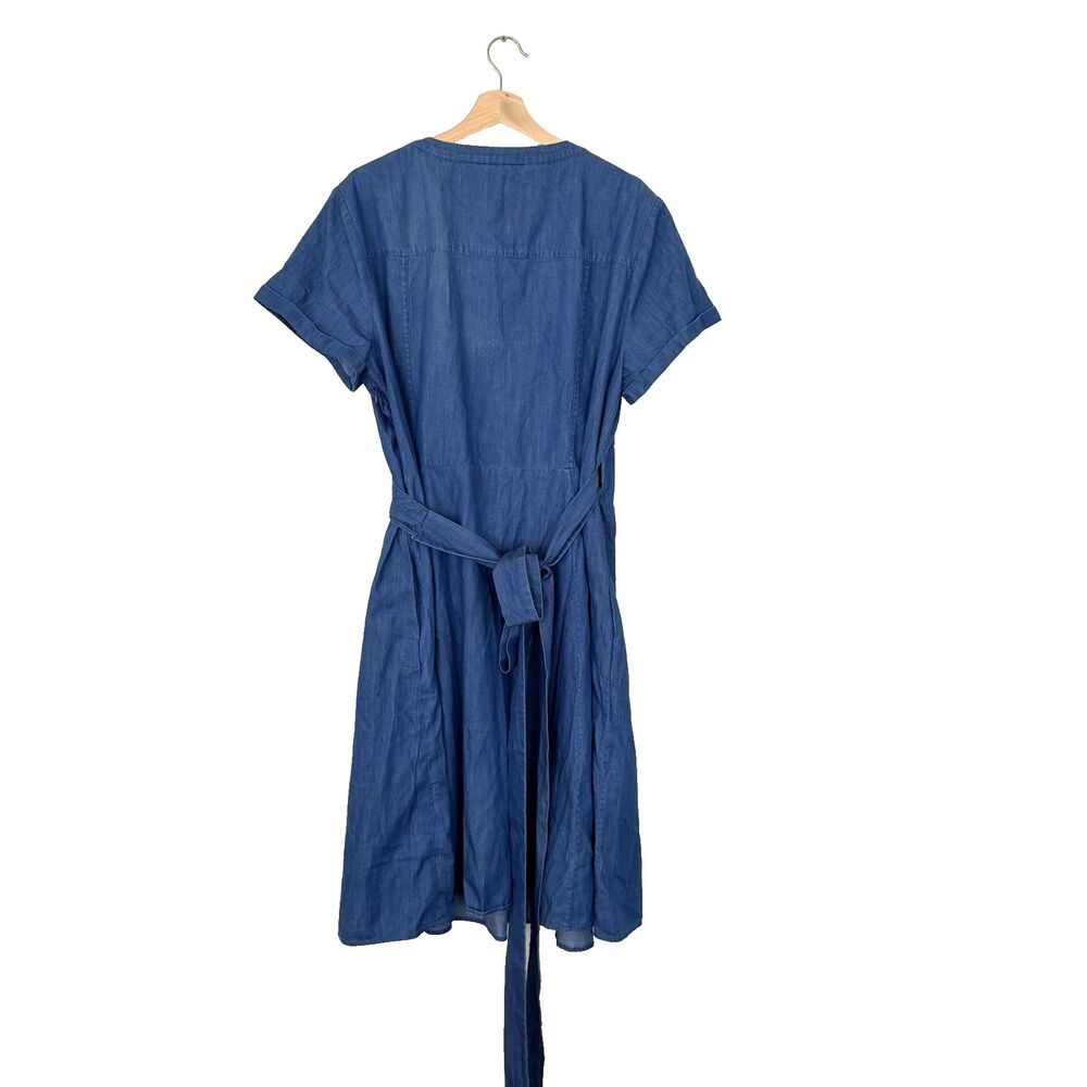Boden Womens Denim Dress Button Down Flare Skirt Size 18 Long NWT Summer Casual - Picture 3 of 9
